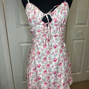 Floral Pink and White Sunmer Dress